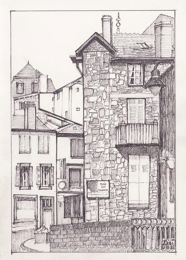 Museum of Tanneries in Maringues France Drawing by Dai Wynn