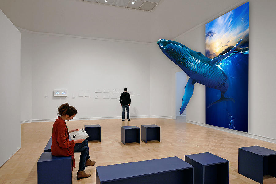 Museum Whale Watching Mixed Media by Marvin Blaine