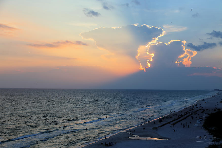 Mushroom Clouds Beach Sunset Photograph by Theresa Campbell