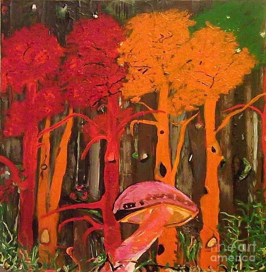 Mushroom Forest Painting by Denise Morgan
