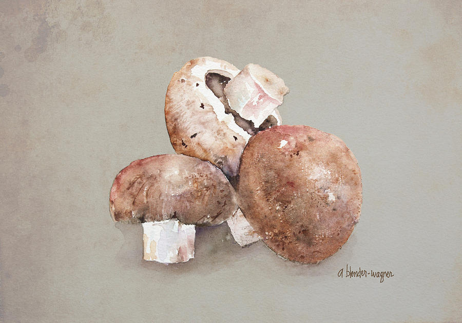 Mushroom Painting - Mushrooms by Arline Wagner