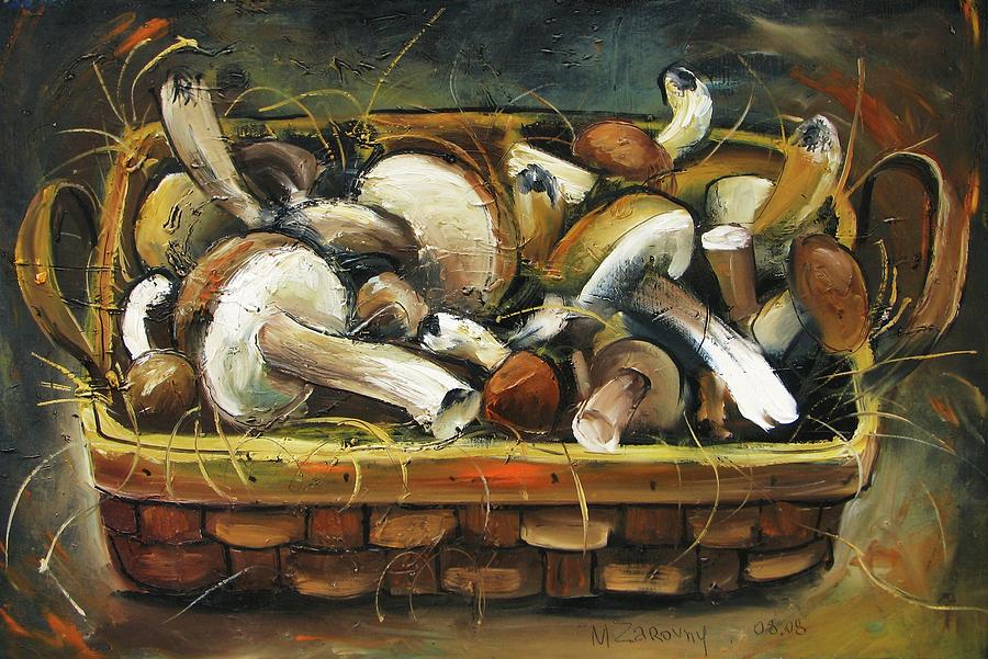 Mushrooms Painting by Mikhail Zarovny