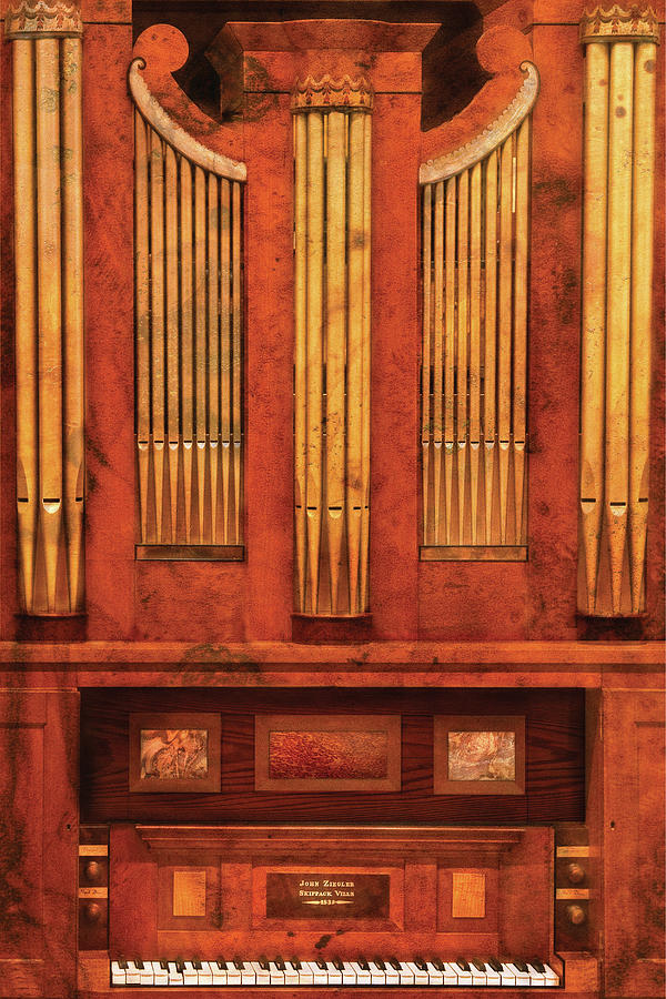 Musician Photograph - Music - Organist - Skippack  Ville Organ - 1835 by Mike Savad