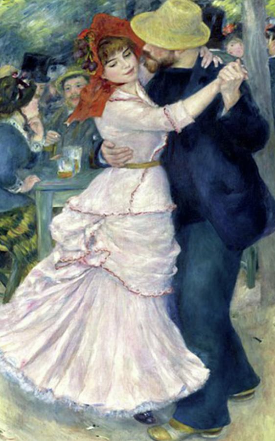Vintage Mixed Media - Music and Dance at Bougival  by Pierre Renoir