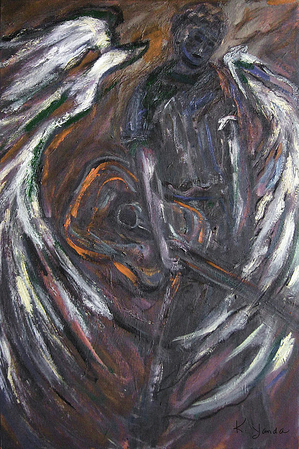 Music Angel of Broken Wings Painting by Katt Yanda