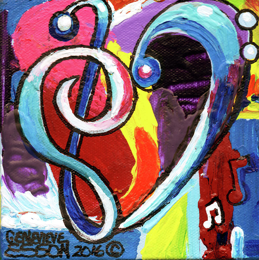 Music Art With Heart Painting by Genevieve Esson