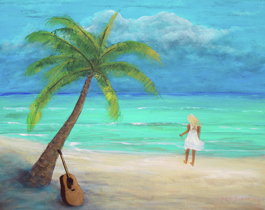 Music Beach Painting by Ken Figurski