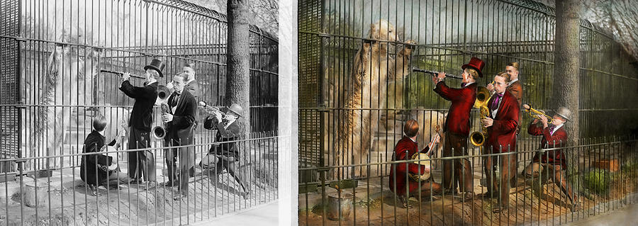 Music - How to annoy animals 1925 - Side by Side Photograph by Mike Savad