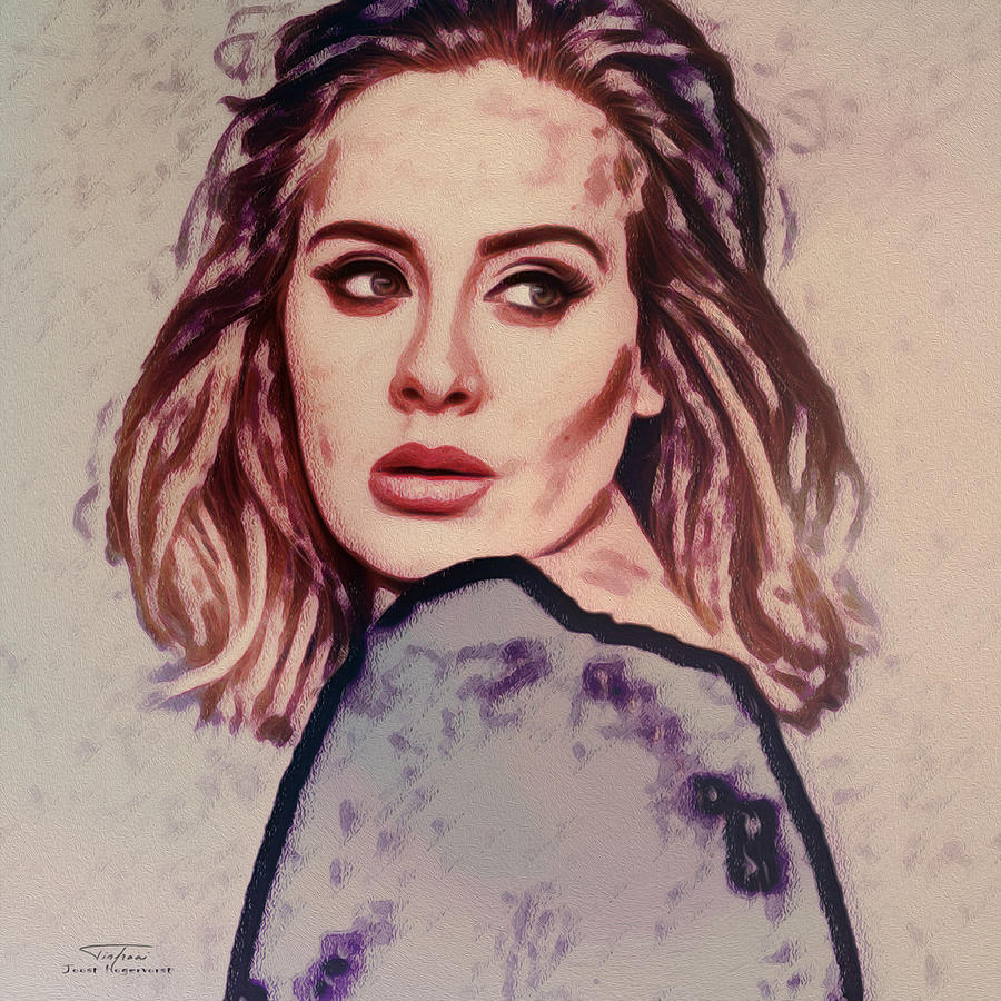 Music Icons - Adele Ill Painting by Joost Hogervorst - Fine Art America