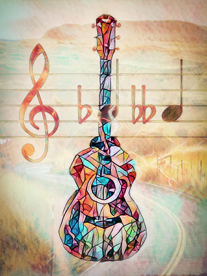 Music is Everything Stained Glass Effect Photograph by Debra and Dave Vanderlaan