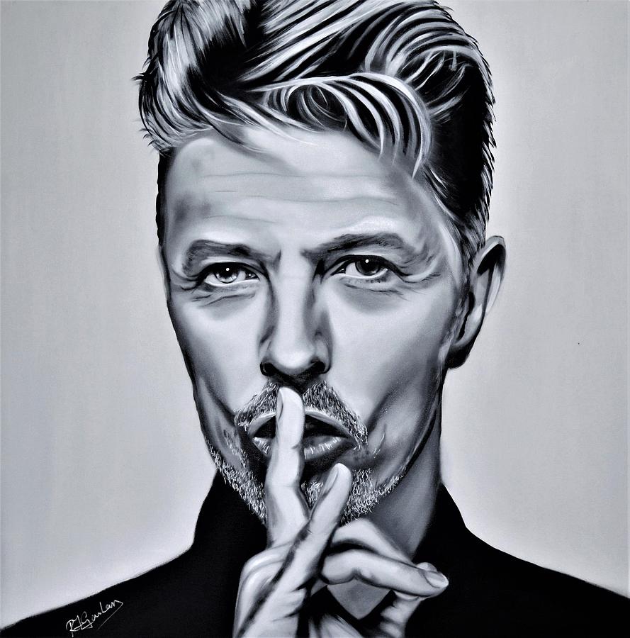 Music legend Bowie Painting by Richard Garnham