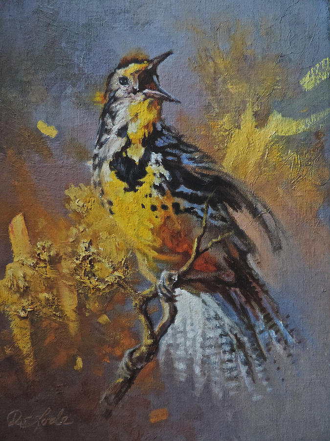 Meadow Lark Painting - Music Man by Mia DeLode