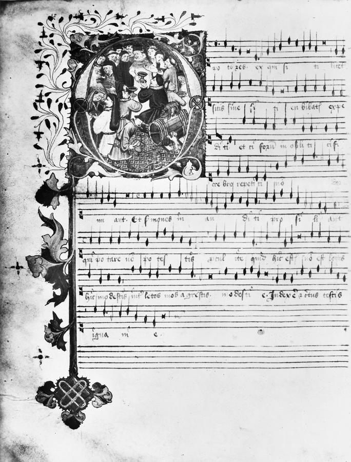 Music Manuscript, 1450 Photograph by Granger