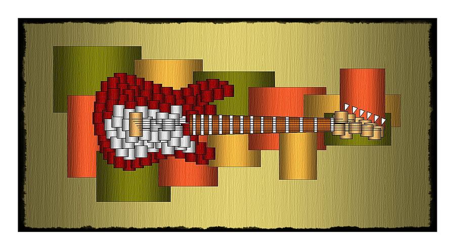 Music Series Horizontal Guitar Abstract Digital Art by Terry Mulligan