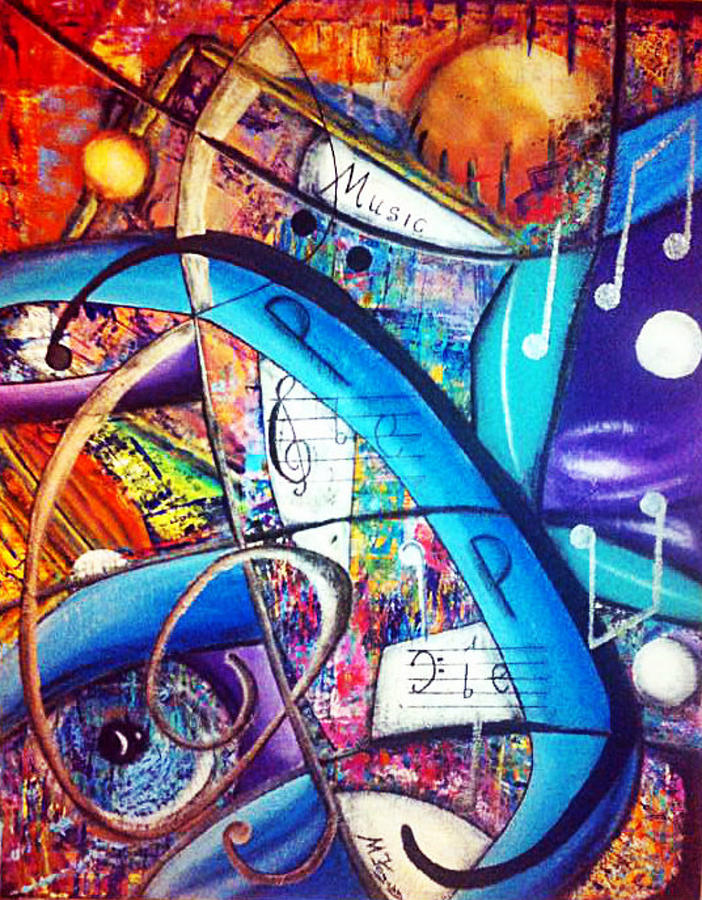 Music - Shapes Painting by Michael Ferguson