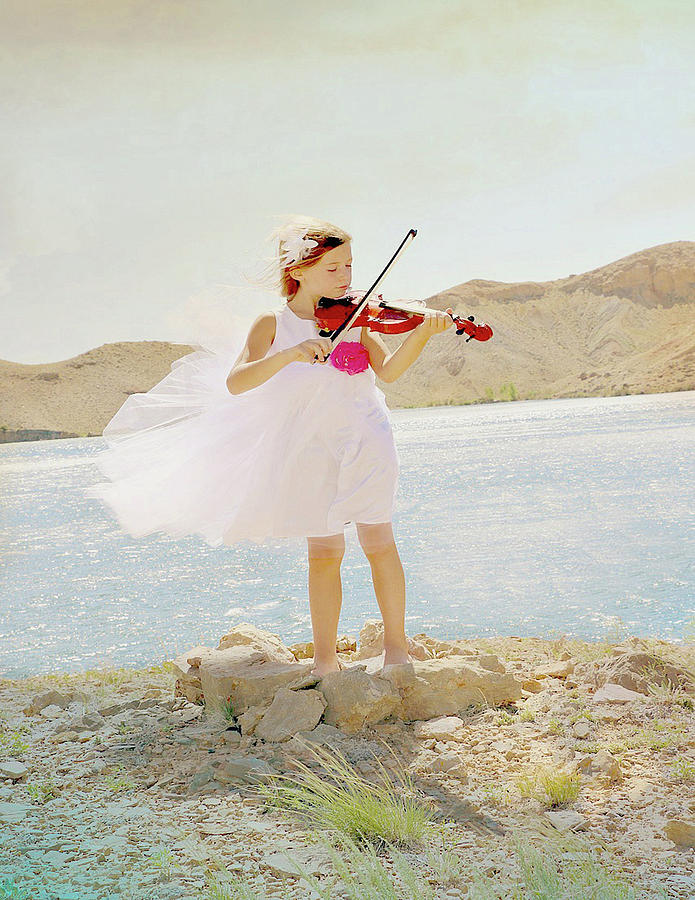 Violin Photograph - Music to the Wind by Gemdelin Jackson