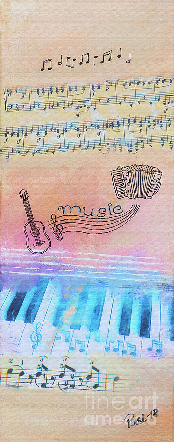 Music was my First Love Painting by Jutta Maria Pusl