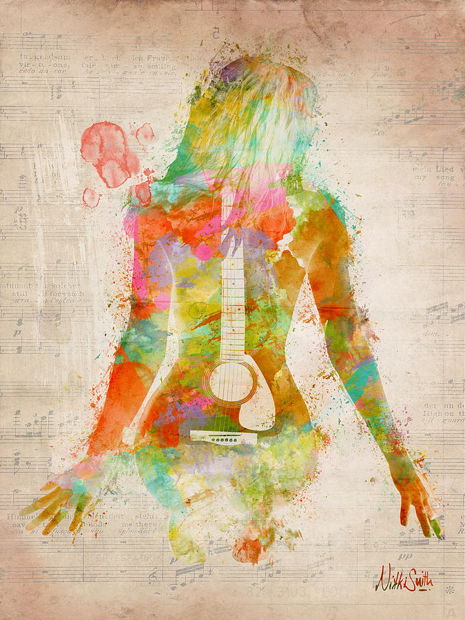 Guitar Digital Art - Music Was My First Love by Nikki Marie Smith