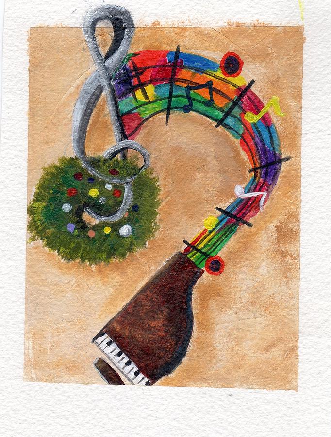 Musical Christmas Painting by Deborah Naves