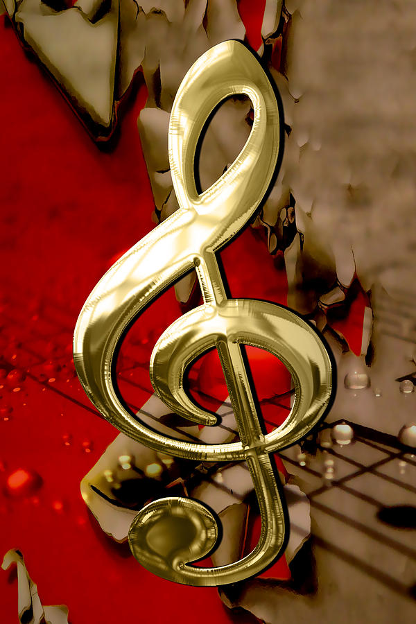 Musical Clef Sheet Music Art Mixed Media by Marvin Blaine