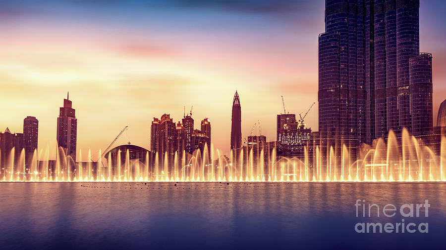 Musical fountain of Dubai Photograph by Anna Om
