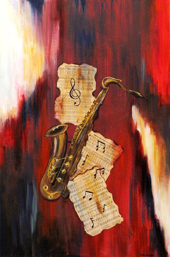 Mixed Media Painting - Musical Heart by Rita Ibrahim Mixed Media Painting - Musical Heart by Rita Ibrahim