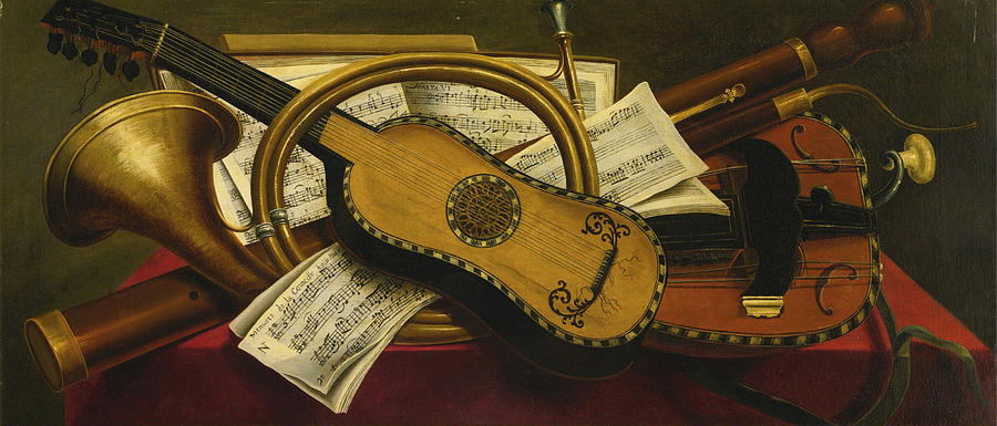 Musical Instruments And Scores Painting by MotionAge Designs