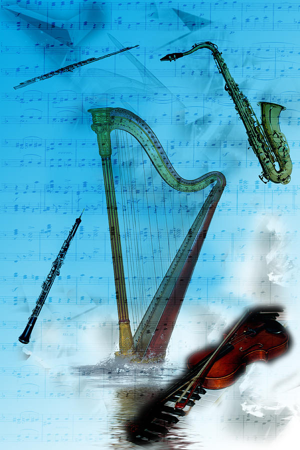 Musical Instruments Digital Art by Angel Jesus De la Fuente