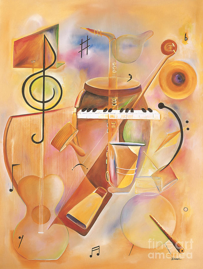 Musical Mix  Painting by Ikahl Beckford