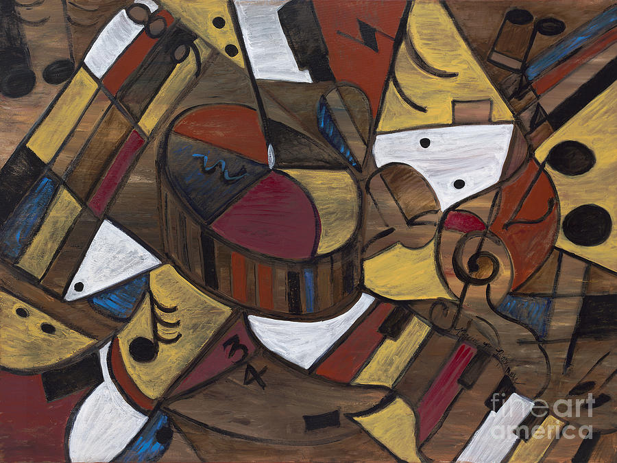 Music Painting - Musicality in Brown by Nadine Rippelmeyer
