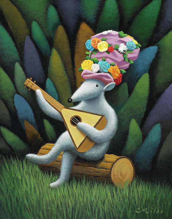 Music Painting - Musician 2 by Chris Miles