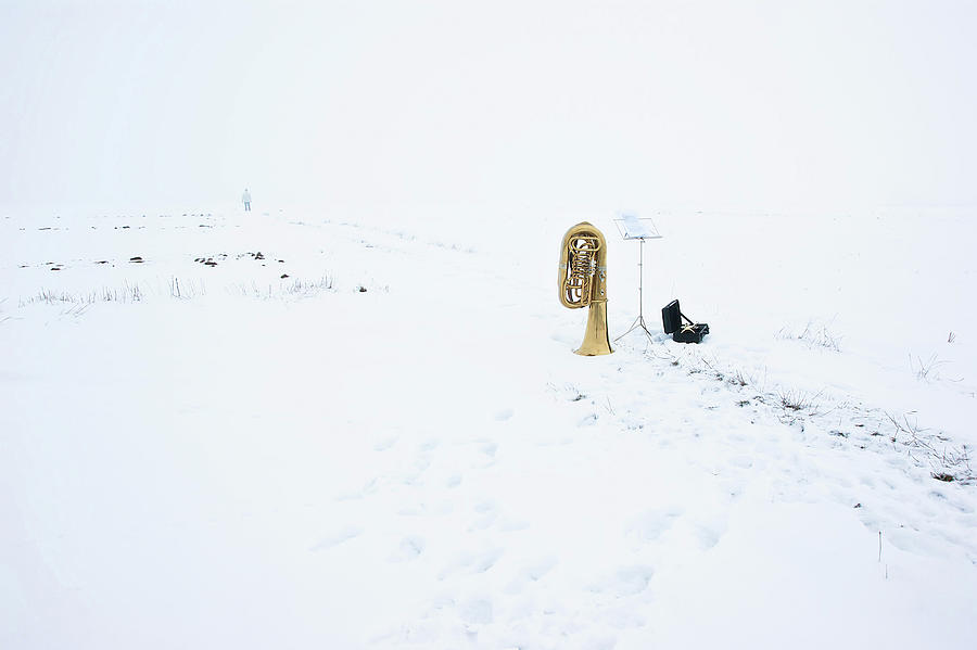 Musician and winter Photograph by Anna Kluba