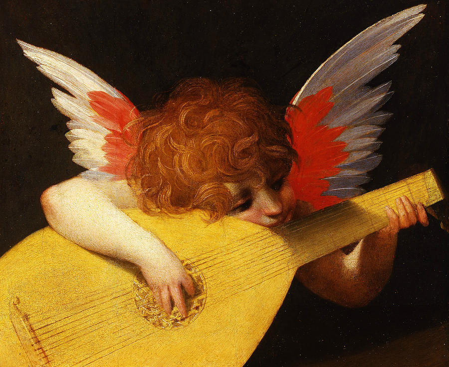 Musician Angel Painting by Rosso Fiorentino