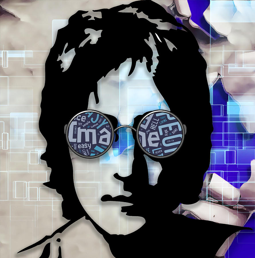 Musician John Lennon Mixed Media by Marvin Blaine