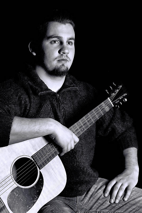 Musician Playing Guitar Portrait Photograph by Trudy Wilkerson