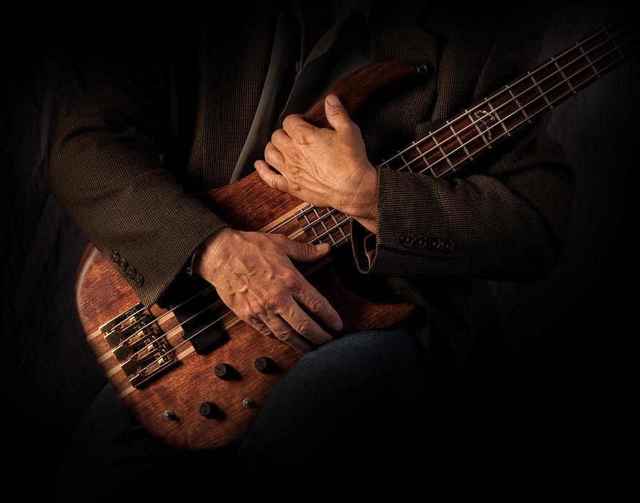 Bass Photograph - Musicians Hands by David and Carol Kelly