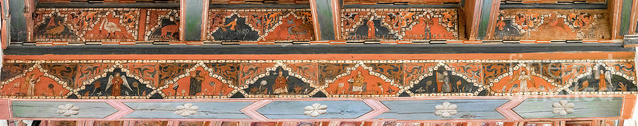 Musicians painted on a medieval ceiling Photograph by RicardMN Photography