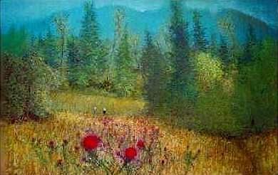 Hills Painting - Musk Thistle by Brian Higgins Hills Painting - Musk Thistle by Brian Higgins