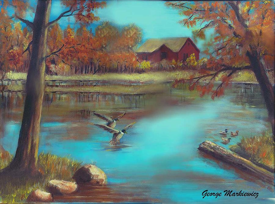 Lake Landscape Print - Muskego Lake by George Markiewicz Lake Landscape Print - Muskego Lake by George Markiewicz