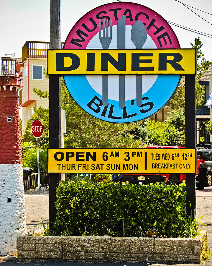 Sign Photograph - Mustache Bills Sign by Colleen Kammerer