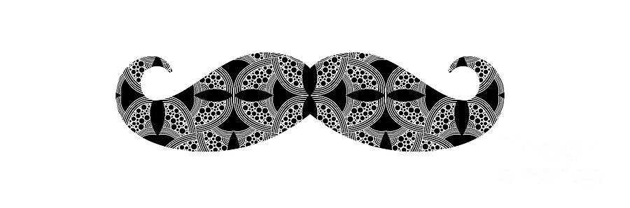 Pattern Digital Art - Mustache tee by Edward Fielding