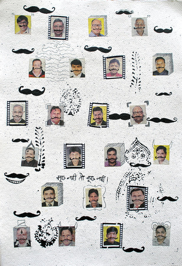 Sexism Painting - Mustachio by Sumit Mehndiratta