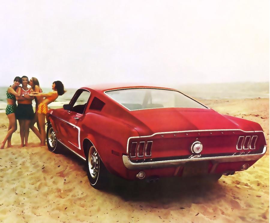 Mustang 68 painting Photograph by Vintage Collectables
