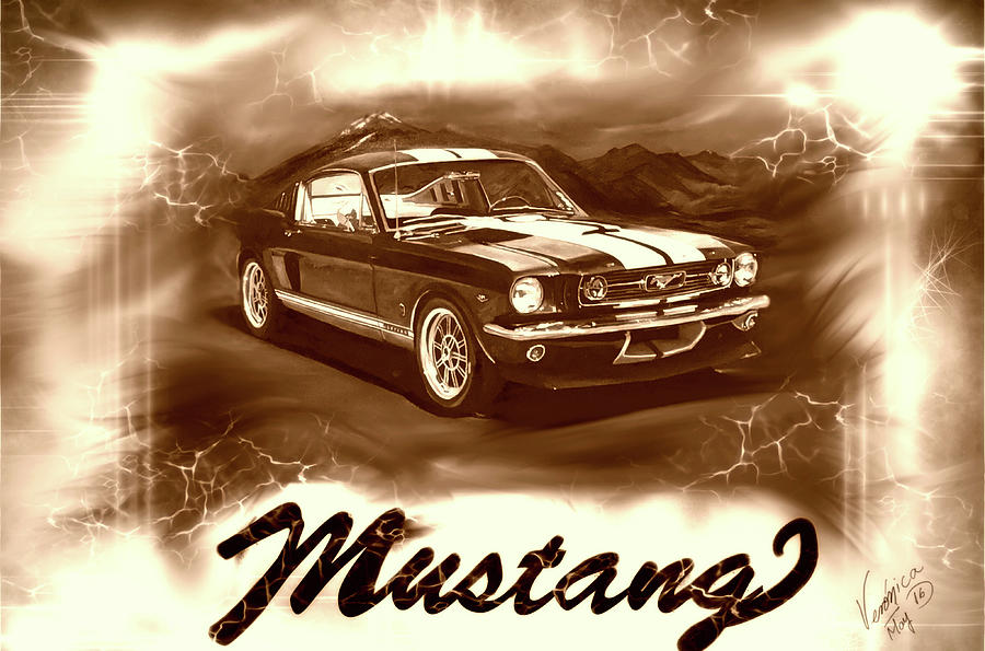 Mustang And Lightning Painting