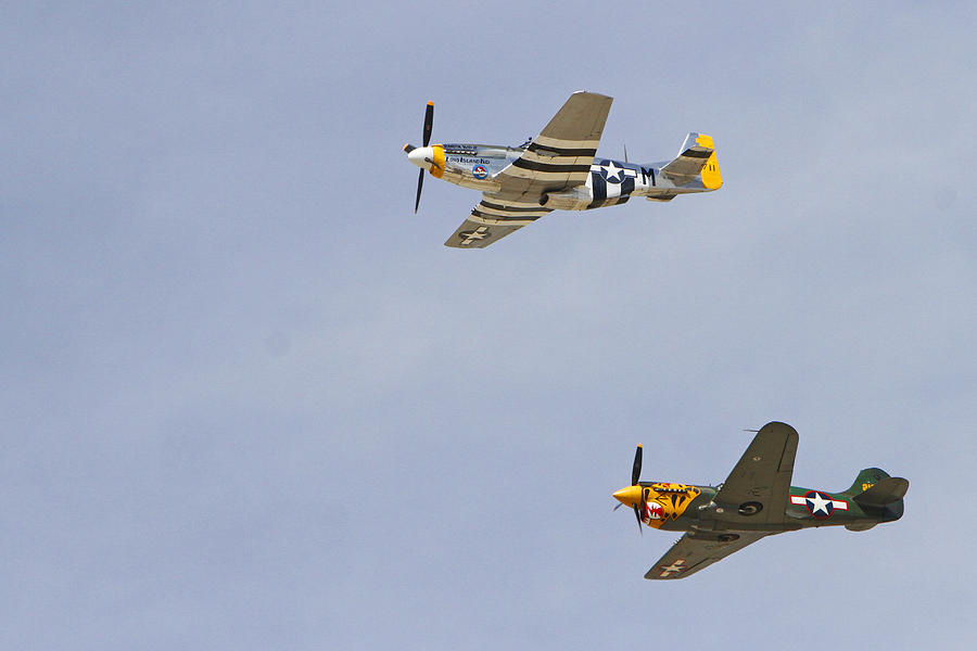 Mustang and Warhawk in flight Photograph by Shoal Hollingsworth