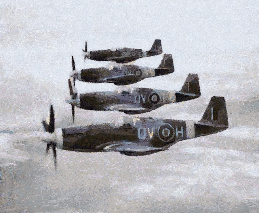 Mustang Fighter Planes Wwii Painting
