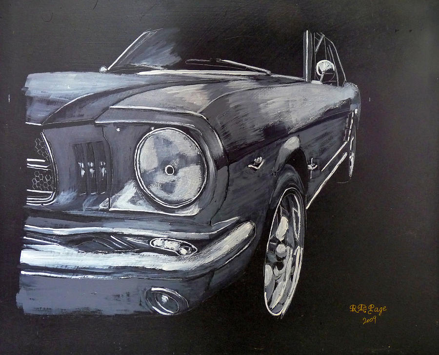 Mustang Front Painting by Richard Le Page