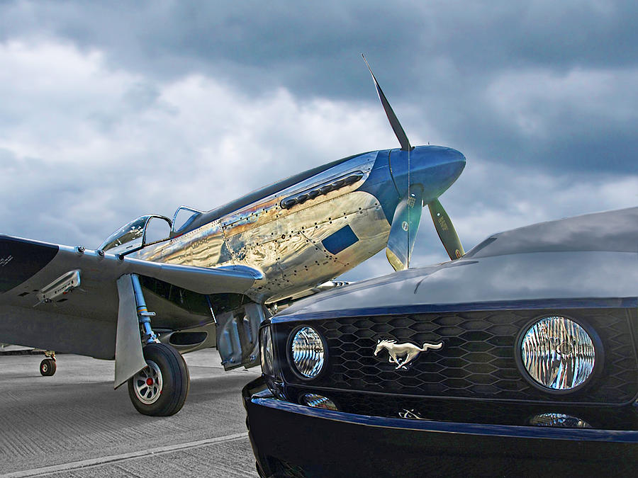 P-51 Photograph - Mustang GT with P51 by Gill Billington