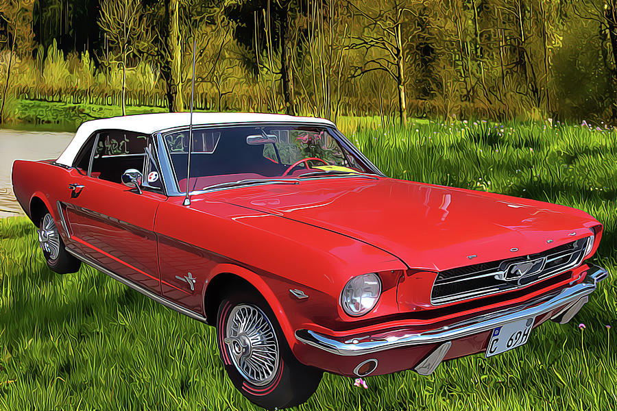 Mustang Painting by Harry Warrick
