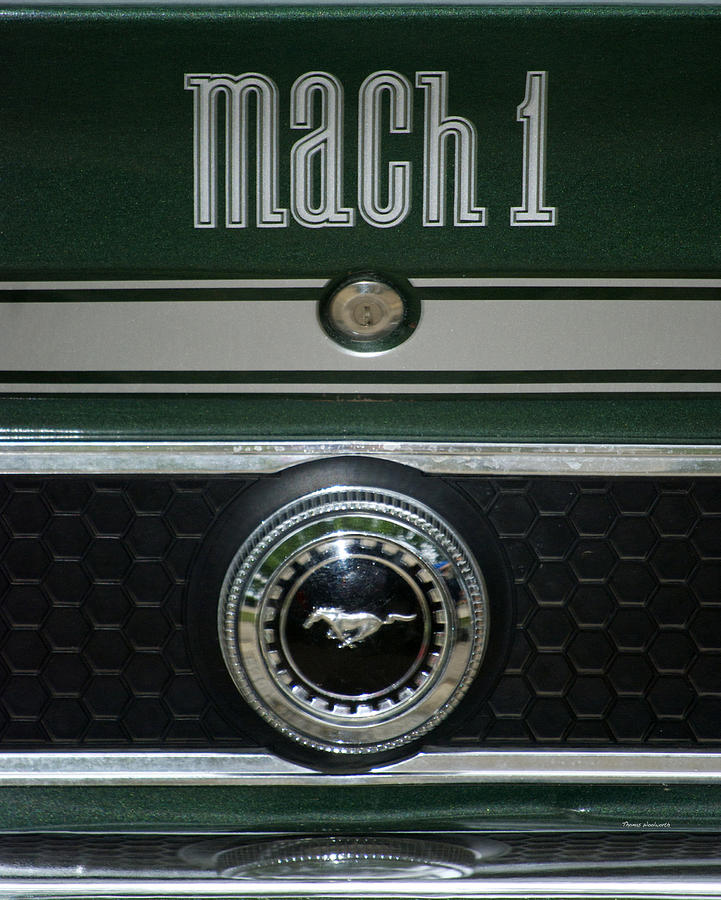 Transportation Photograph - Mustang Mach 1 Emblem by Thomas Woolworth